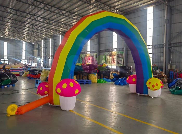 Inflatable Rainbow Mushroom Arch